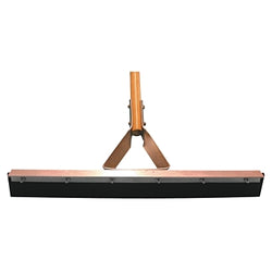Non-sparking, curved, 30-inch black rubber driveway and floor cleaner, includes steel support handle