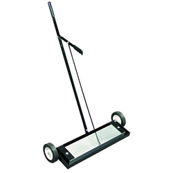 Magnetic floor sweeper, 6 lb, aluminum/rubber/steel, 24 inches wide, 48-inch handle