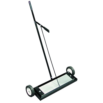 Barredora de piso magnética, 6 lb, aluminio/caucho/acero, 24 pulgadas de ancho, mango de 48 pulgadas