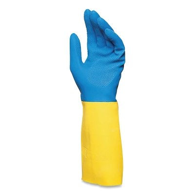 NS53 two-tone gloves, size 9, yellow/blue