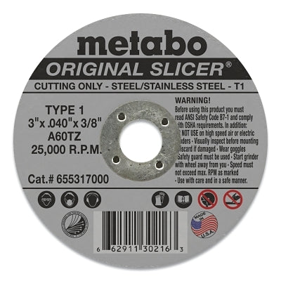 Ruedas Slicer® originales, óxido de aluminio, 6" de diámetro, 1/8" de grosor, eje de 7/8", tipo 27, A30R, 10200 RPM