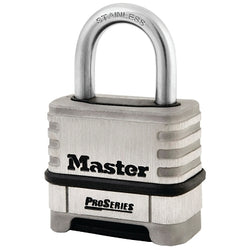 Candado de combinación reiniciable ProSeries®, arco de 3/8" de diámetro x 15/16" de ancho x 2-1/16" de alto, latón, en caja