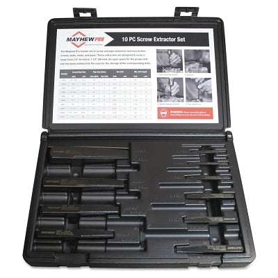 10-piece screw extractor set, 1/8 in. to 13/16 in.