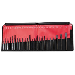 24-piece punch and chisel set (round point, English, in bag)