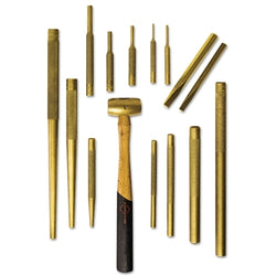 Assorted 15-piece brass kit, English, includes brass hammer