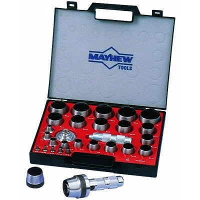 Kit de 31 herramientas de punzón hueco (redondas, métricas, con mandril, mango y estuche)
