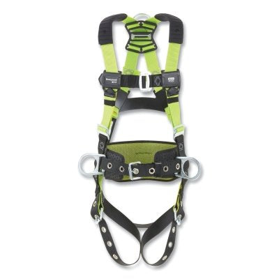 H500 Construction Comfort full body harness, side and back D-rings, size XXL, attachable chest buckle and leg tongue buckles.