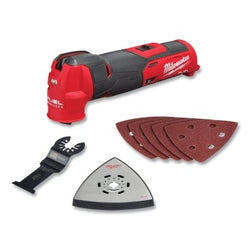 M12 FUEL™ Oscillating Multi-Purpose Tool, Wood Blade, (5) 3-1/2" Triangular Sanding Discs (1-60 grit, 1-80 grit, 2-120 grit, 1-240 grit)