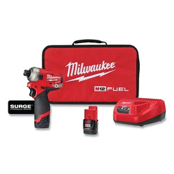 M12 FUEL™ SURGE™ Hydraulic Hex Screwdriver Kit, 1/4 in., 12 V, 3200 RPM, with Battery, Charger, Belt Clip and Pouch