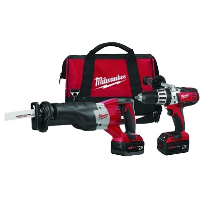 M18™ 18V Cordless Combo Kit, 1/2" Drill Driver, 1/4" Hex Impact Driver, 2 Batteries, Charger, Belt Clip, Contractor Bag
