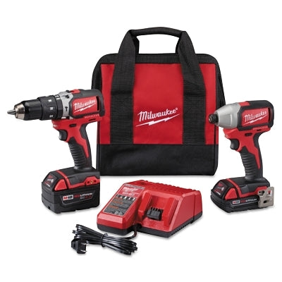 Kit combinado compacto sin escobillas M18™, 18 V, taladro atornillador de 1/2", atornillador de impacto hexagonal de 1/4", 2 baterías, cargador, bolsa