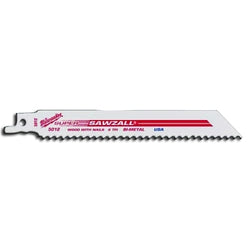 Sawzall® High Performance Bi-Metal Blade, 9" x 1", 5 Teeth Per Inch, 1/2" Universal Shank, for Wood and Nails