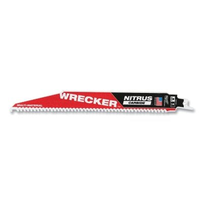 The Wrecker™ con hoja SAWZALL® de carburo nitroso™, 9 pulg. x 2 pulg., 6 dientes por pulgada, universal de 1/2 pulg., para la mayoría de los materiales