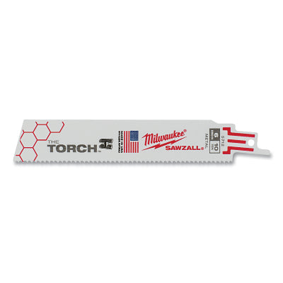 Hoja bimetálica SAWZALL® THE TORCH™, 6 pulgadas de largo, 18 dientes por pulgada, para conductos/puntales rígidos, 100 unidades por caja