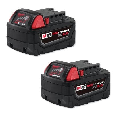 M18™ REDLITHIUM™ XC 5.0 Ah Extended Capacity Battery (2-Pack), 18 V, Lithium-Ion