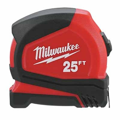 Compact measuring tape, 9 m, SAE, single-sided, steel, red/black