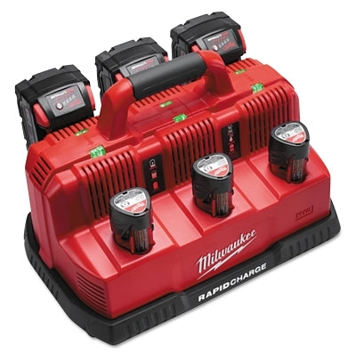 Estación de carga rápida M18 y M12, iones de litio, 120 V, negro/rojo