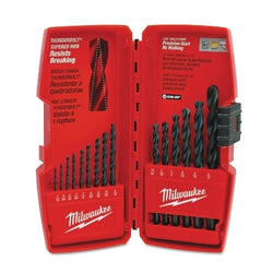 Thunderbolt Twist Drill Bit Set with Black Oxide Coating, Cutting Diameter 1/16" to 3/8", 15 Pieces