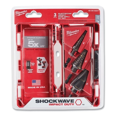 Broca escalonada SHOCKWAVE Impact Duty™, kit para electricistas, 13 pasos, incluye brocas n.° 1, n.° 4 y n.° 9