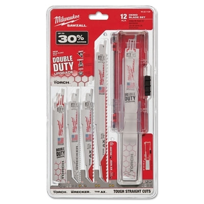 Juego de hojas de demolición SAWZALL®, 5 piezas, 6 y 9 pulgadas de largo; 5 a 18 dientes por pulgada, vástago universal de 1/2 pulgada