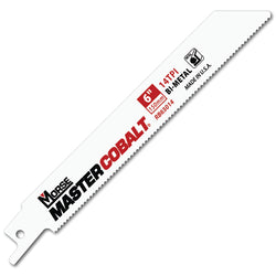 Master Cobalt® Bi-Metal Reciprocating Saw Blade, 0.035" x 8" L x 3/4" W, 18 Teeth Per Inch, Tapered, 50 Count/Pack