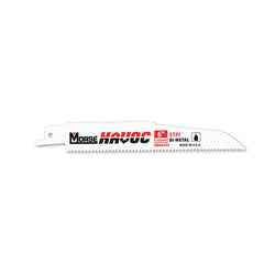 Havoc® Demolition Bi-Metal Reciprocating Saw Blade, 0.062 in x 9 in x 7/8 in, 6 Teeth Per Inch, Tapered, 5 Pack