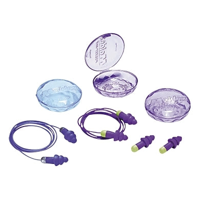 Rockets Reusable Earplugs, TPE, Purple, Fabric Cord