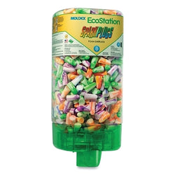 EcoStation™ Earplug Dispenser Starter Kit, Recyclable Bottle, Foam Earplugs, Bright Green, Meteors®