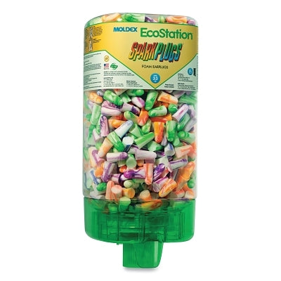 Kit de inicio con dispensador de tapones para los oídos EcoStation™, botella reciclable, tapones de espuma, verde brillante, Pura-Fit®