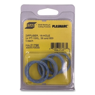50A Diffuser, 16 Holes, for PT-19XLS Torch, 5 Pack