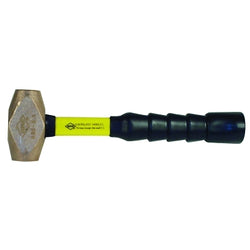 Martillo clásico de latón antichispas Nuplaglas®, cabeza de 4 lb, mango de fibra de vidrio de 12 pulgadas, agarre superior
