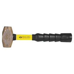 Martillo de latón clásico Nuplaglas®, cabeza de 6 lb, mango de fibra de vidrio de 18 pulgadas, agarre superior