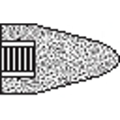 Gemini type 16 cone, 1 1/2 in. diameter, 2 1/2 in. thickness, 3/8 in. mandrel, 24 grit, aluminum oxide