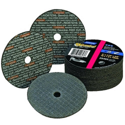 Gemini Type 1 Reinforced Cutting Disc, 4" Diameter, 1/8" Thick, 3/8" Mandrel, 36 Grit, Aluminum Oxide