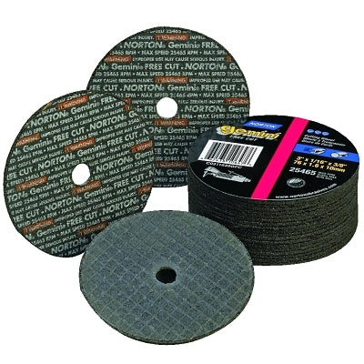 Gemini Type 1 Reinforced Cutting Disc, 4" Diameter, 1/8" Thick, 3/8" Mandrel, 36 Grit, Aluminum Oxide