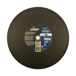 Gemini® High Speed ​​Abrasive Cutting Disc, 14" Diameter x 1" or 20 mm AH, Extra Coarse, 5400 RPM, AO, 10 Units/Pack