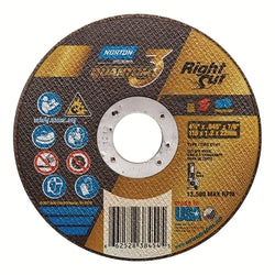 Quantum3 RightCut SG CA Type 01/41 Small Diameter Cutting Disc, 4-1/2 in. Diameter, 0.045 in. Thickness, 7/8 in. Mandrel, Grit 46