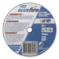BlueFire Type 01 Cutting Disc, Right Cut, 4-1/2 in. Diameter, 7/8 in. Mandrel, 1/16 in. Thick, 36 Grit, Aluminum Oxide