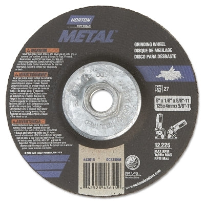 Gemini Sunken Center Wheel, 9" Diameter, 1/8" Thick, 5/8" Mandrel, 24 Grit