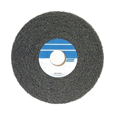Bear-Tex® non-woven convolute wheel, 12" diameter, 5" shaft diameter, medium, 3000 rpm, aluminum oxide