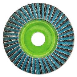 Type 27 flat flap discs, 7 inches in diameter, grit 60, 5/8 inch arbor, 8600 rpm