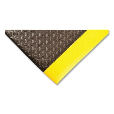 Tapete antifatiga Diamond Cushion™, 508, 1/2 pulg. x 3 pies de ancho x 60 pies de largo, espuma de PVC, negro/amarillo