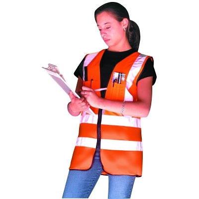 Chalecos sólidos estilo Surveyor Clase 2 con cinta reflectante 3M Scotchlite, talla 2XL, HV OR