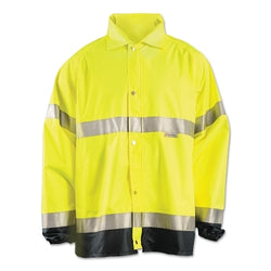 Premium breathable waterproof jacket, class 3, type R, made of 150 denier Oxford polyester with PU coating, plus size, orange