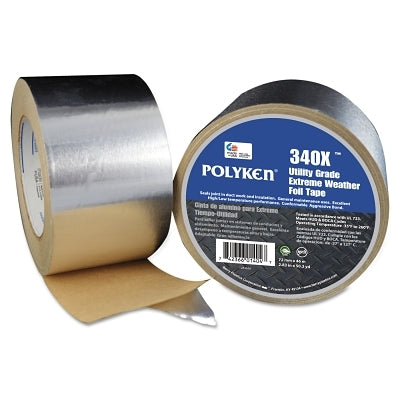 Cinta de conducto de humos de alta temperatura de 335 pies, 72 mm x 46 m, 3,8 mil, aluminio