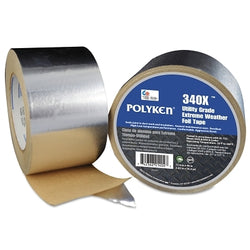 Cinta adhesiva de aluminio para clima extremo 340X, 48 mm x 46 m, 3 milésimas de pulgada, aluminio