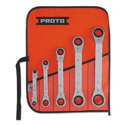 Offset ratchet box wrench sets, inches