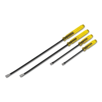 Pry bars with large handles, 14 1/2 in., 17 1/2 in., 28 in., 31 7/8 in., curved