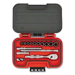 Combination socket set, 81 pieces, with 1/4 in., 3/8 in. and 1/2 in. drive, 6-point, 12-point, deep/standard, metric/SAE