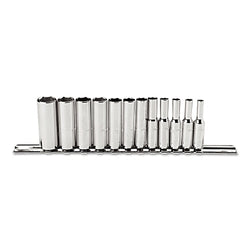 Torqueplus 12-Piece Metric Deep Socket Set, 1/4 in., 6-Point
